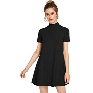 Leith Mock Neck Short Sleeve Dress